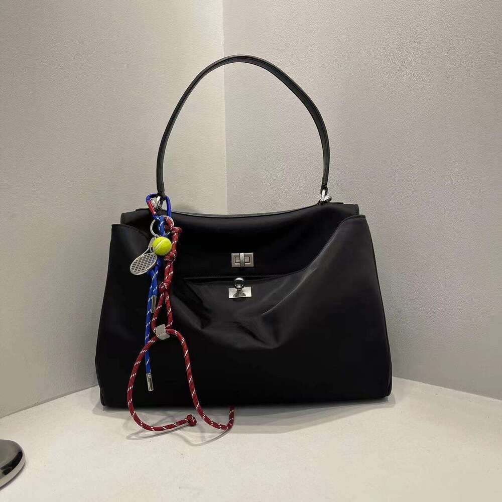 Women's Bags Waterproof nylon with cowhide tote large capacity portable shoulder bag, summer leather women's bag