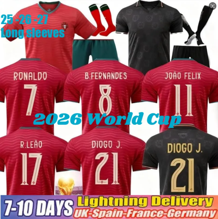 Soccer 2025 2026 maillot portugal RoNalDo Jerseys JOAO FELIX BERNARD Portuguesa O B. FERNANDES PEPE 26 27 Portugal Football Shirt Team Men Kids Kit S-4XL