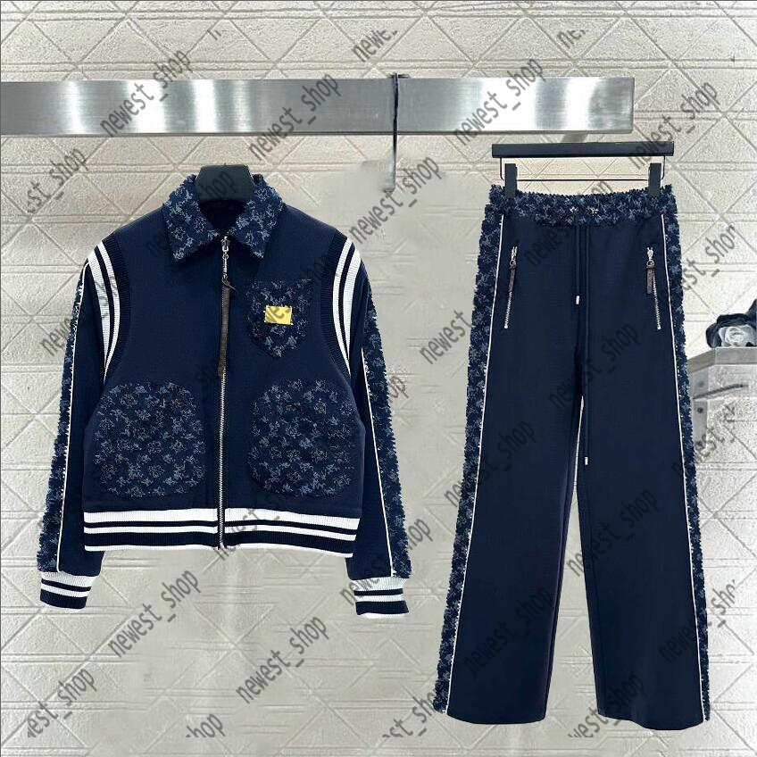 Europe designer womens tracksuits 2 piece sets luxury long sleeve Jacquard denim jacket sport suit letter print tracksuit women breathable sportsuits