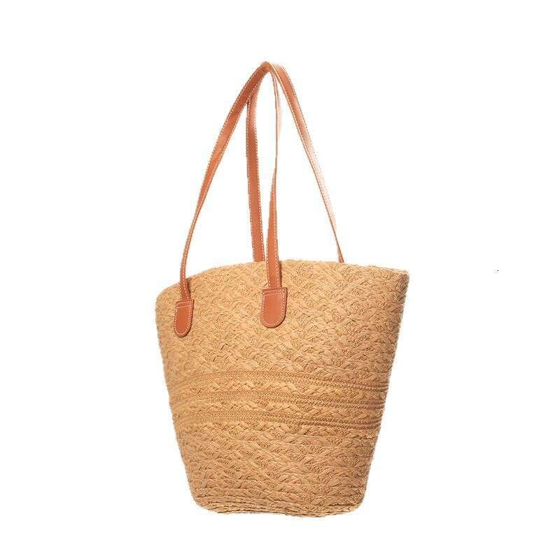 Handmade Beach Bag Ladies' Seaside French Beach Straw Woven Commuting High End Sense Large Capacity Tote Bag Women Kq2