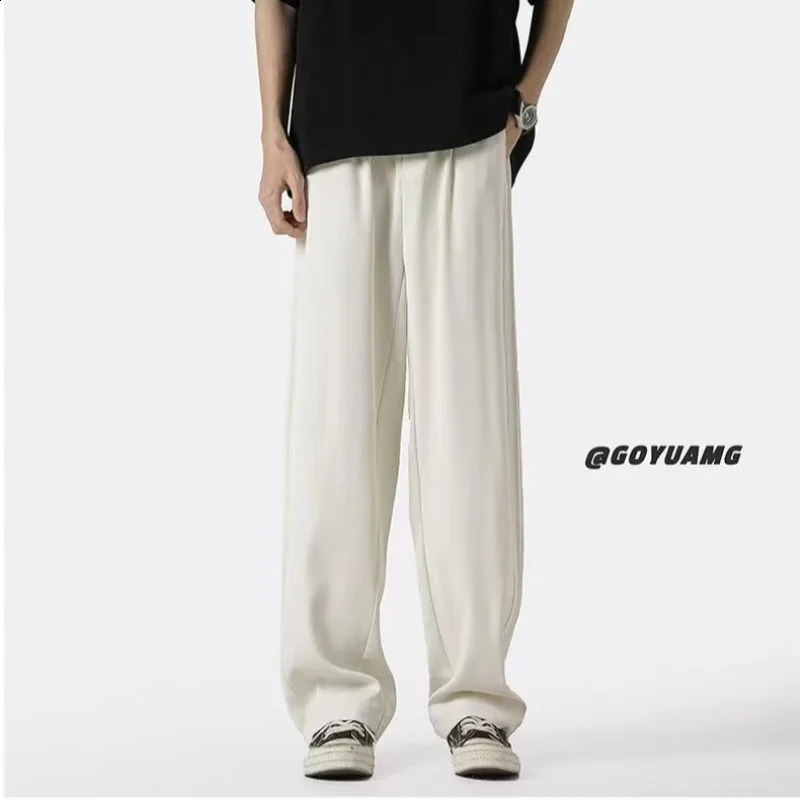 Spring/Summer US Straight Loose Yellow Retro Mens Loose Casual Pants 250410