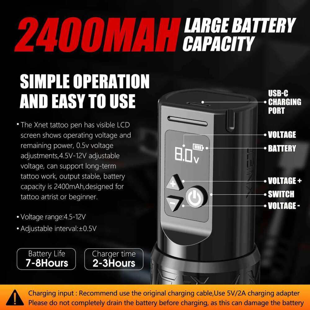 XNET T1 Wirless Hine 7 Adjustable Stroke With Powerful Custom Motor For Makeup Microplasty Pen For Tattoo 2025 New