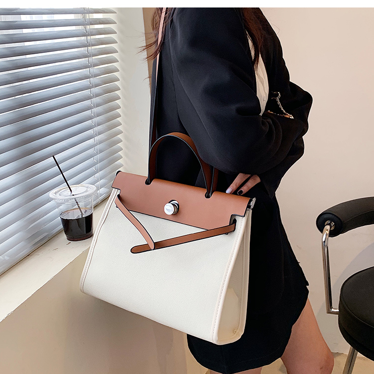 European and American fashion tote bag new canvas women's bag retro briefcase handbag single shoulder and cross body bag