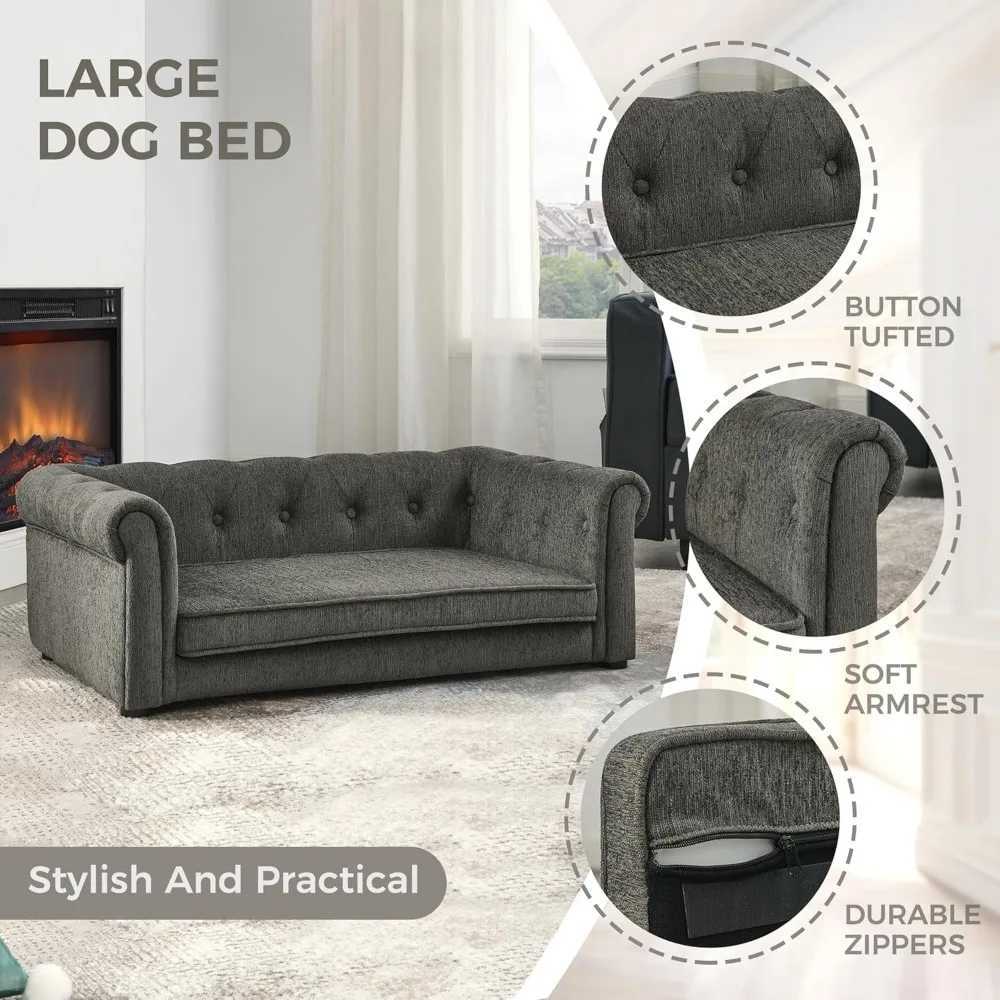 Dog sofa for big dogs up to 60 pounds 31 W memory foam dog sofa with dry cleaning fabric elevator dog sofa bed with L X250412