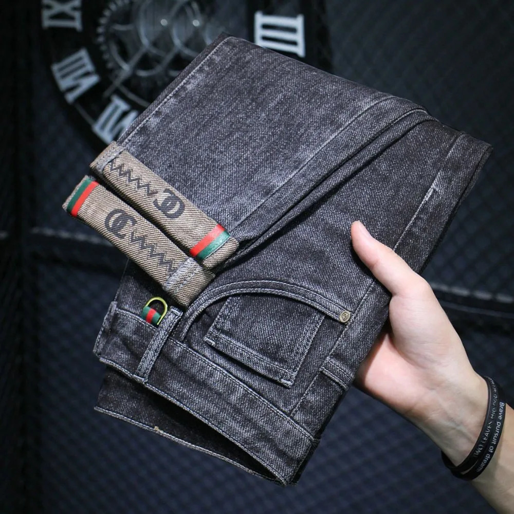 Ripped Regular Slim Fit Straight Jean Comfort Casual Autumn Fashion Denim Pant Classic Skinny Vintage Unisex Men Stretch Trouser 251106