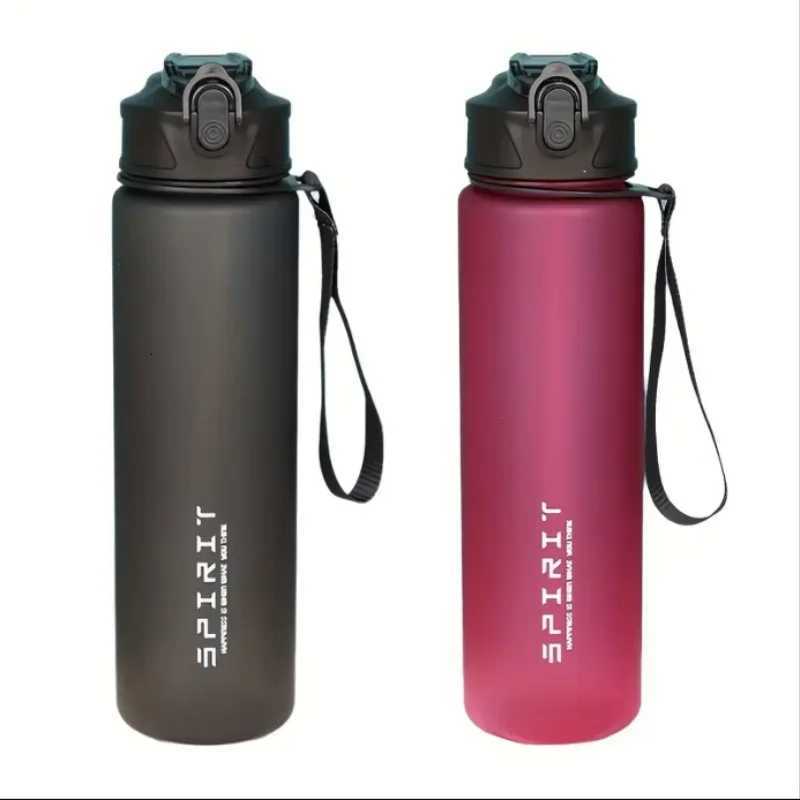 Large Capacity Grinkwell Frosted Sports Water Bottle-LeakproofBPA-Free PC with Silicone Straw Carrying Rope C251114