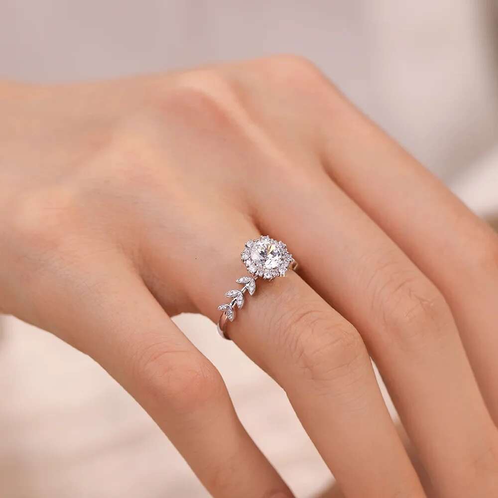 Snowflake Moissanite Engagement Rings for Women 1carat D Color Diamond Wedding Ring with Gra Certificate 925 Silver Fine Jewelry
