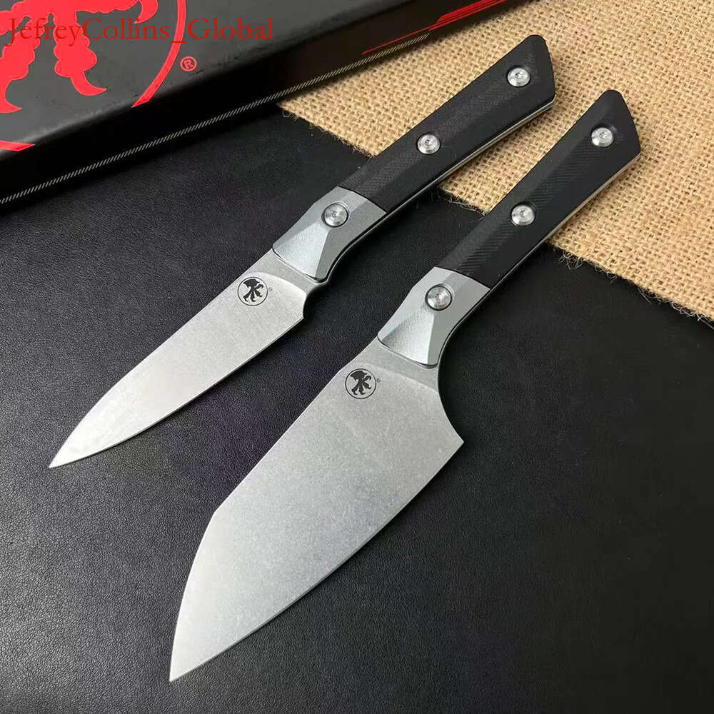 UDAL 2Models 3300C -10 Kitchen Fixed Blade Knife 4.53 5cr13 Blade, Aluminum Ally+G10 Handles