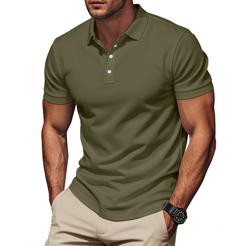 American casual British style summer mens T-shirt slim fit gentleman polo shirt polo shirt short sleeved shirt