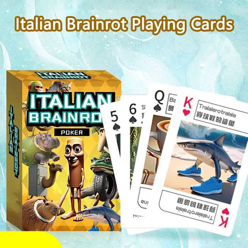 54pcs Italian Brainrotcard Funny Playing Cards Tung Sahur Tralalero Tralala Game Collection Cards Toys C251114