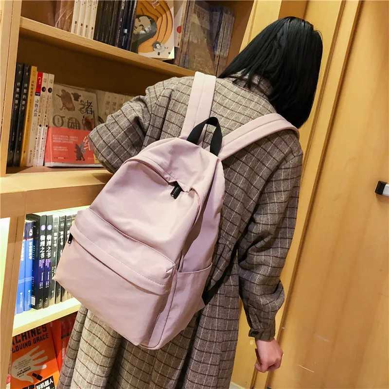 RanHuang New 2024 Womens Casual Nylon Backpack Preppy Style School Bags For Teenagers Yellow Travel Bags mochila femininaW251113