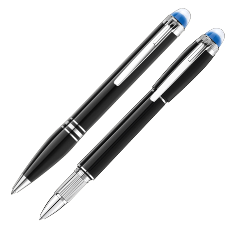 wholesale Special Edition Monte Star-Walk Blue Crystal Rollerball Ballpoint Pen Office School Writing Ink Fountain Pens With Serial Number