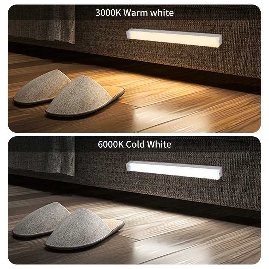 Motion Sensor Light Wireless Rechargeable LED Night Light Closet Cabinet Wardrobe Lamp Kitchen Staircase Backlight 10/20/30/50cm M251114