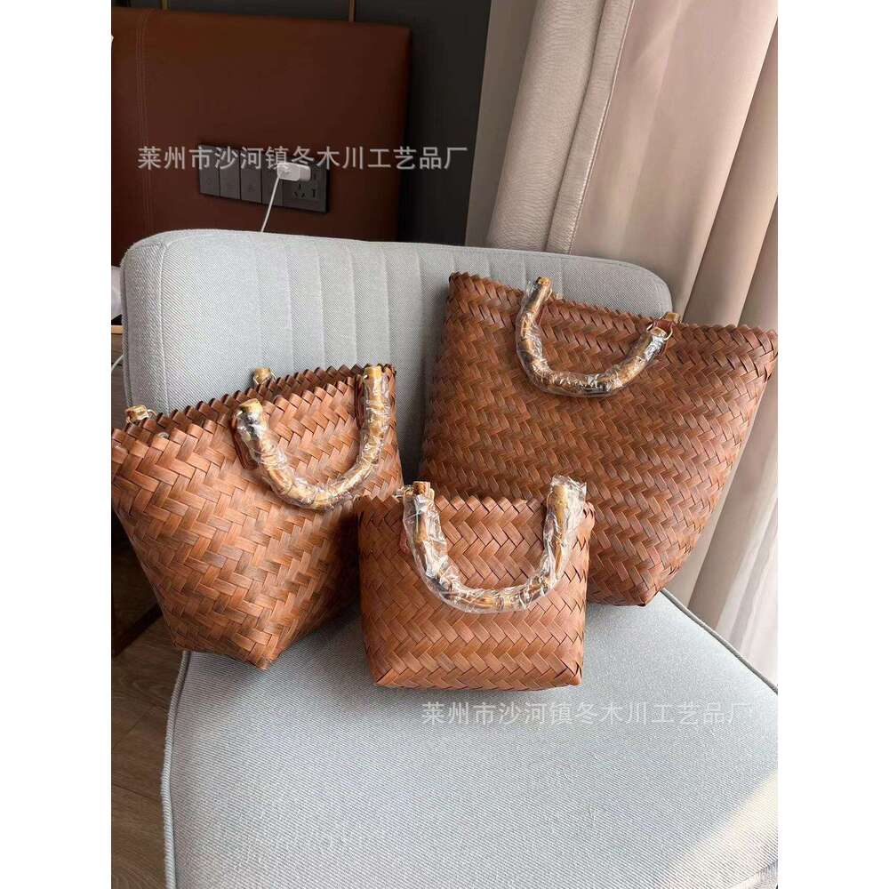 Handmade Beach Bag 2024 Mid Autumn Festival Mooncake High End Gift Handbag Fashion Women's Tote Straw Woven Bag Kq2