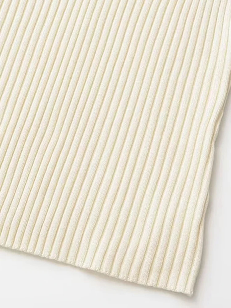 TRZA Ribbed Knitted Tank Top with Chain Vneck Thin Belt Womens Camis Sexy and Fashionable 250414