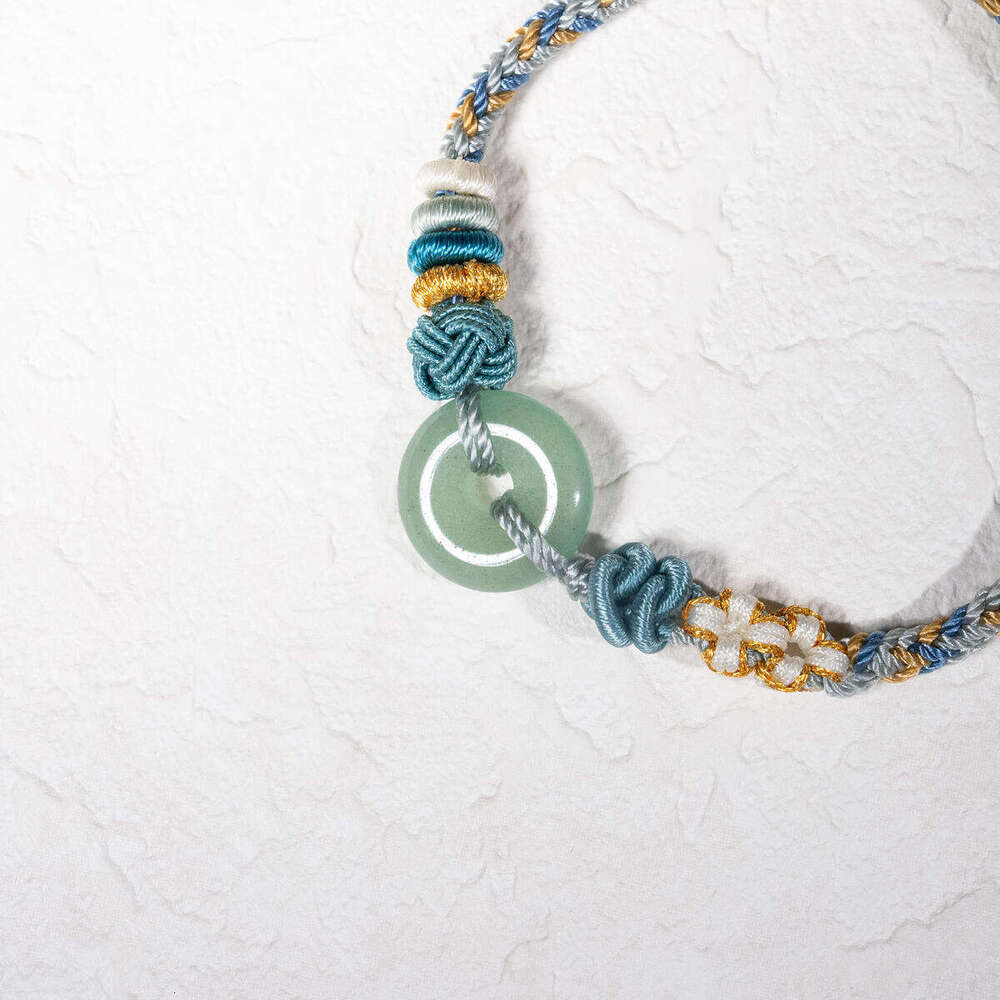 Dunhuang "Mist Veil" Aventurine Cord - Celestial Green Gemstone Bracelet for Heart Harmony & Gentle Insight, Adjustable