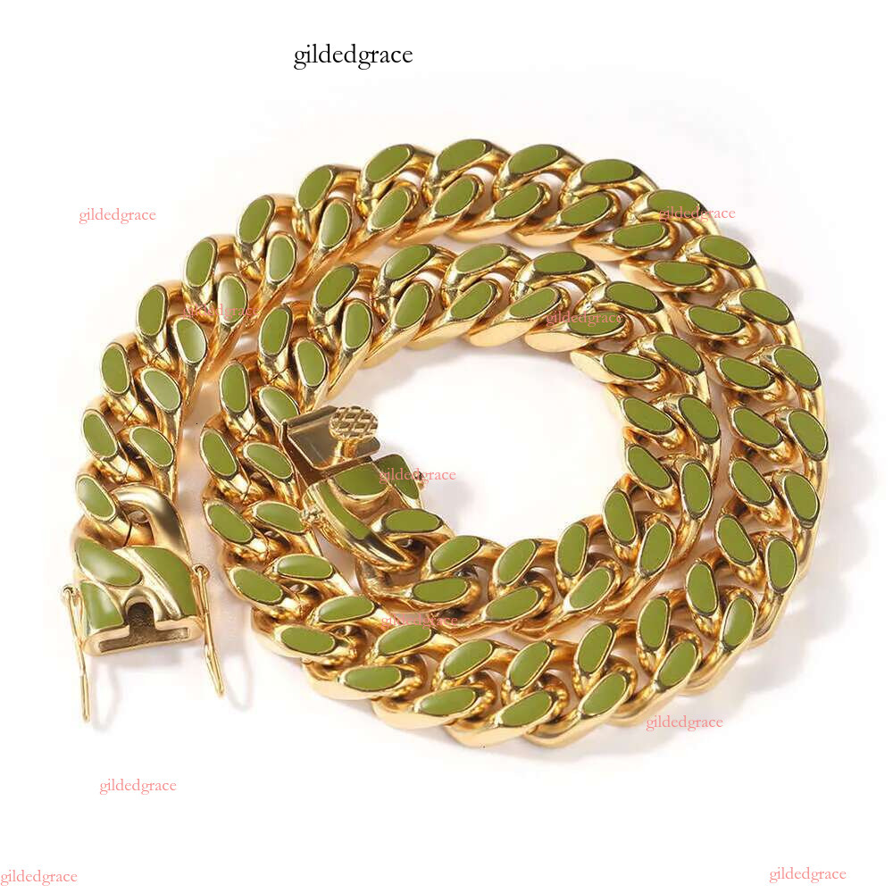 8mm/10mm/12mm/14mm/16mm Miami Cuban k Chain Stainless Steel Mens 14K Gold Chains High Polished Punk Curb Necklaces NO5