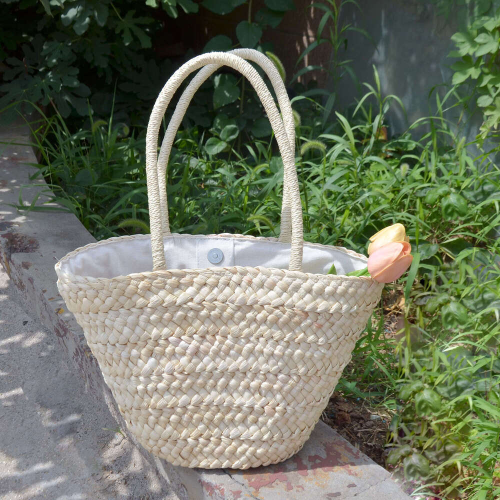 Handmade Beach Bag Fashionable And Casual Straw High-Quality Corn Skin Woven Handbag, Beach Bag, Children's Small Bag Kq2