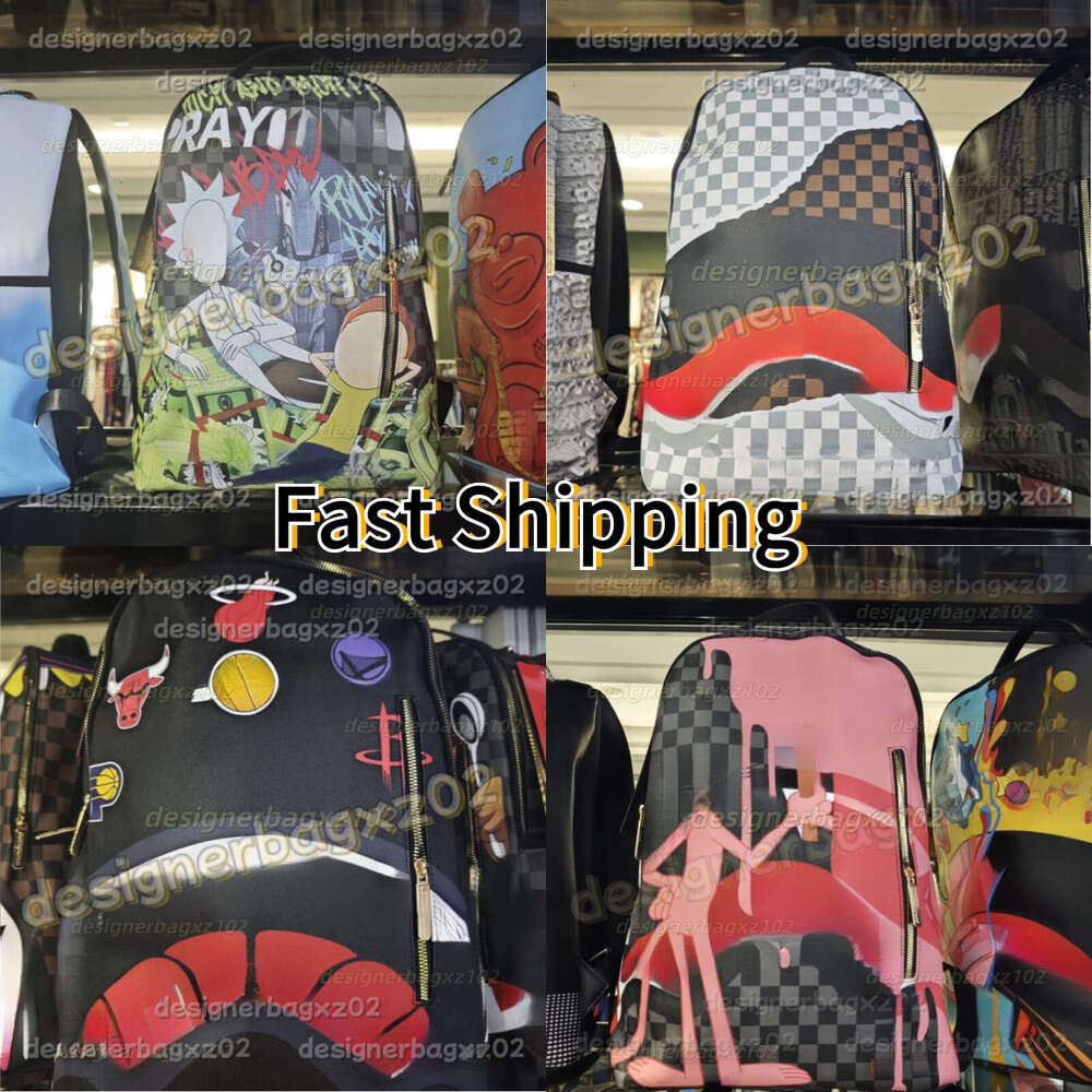 Spraygroundbackpack Tote Bag Spraygroud Backpack Designer Bag Luxury Bag Graffiti Saddle Bag Large Capacity Casual School Sacoche Homme Travel Laptop Handbag