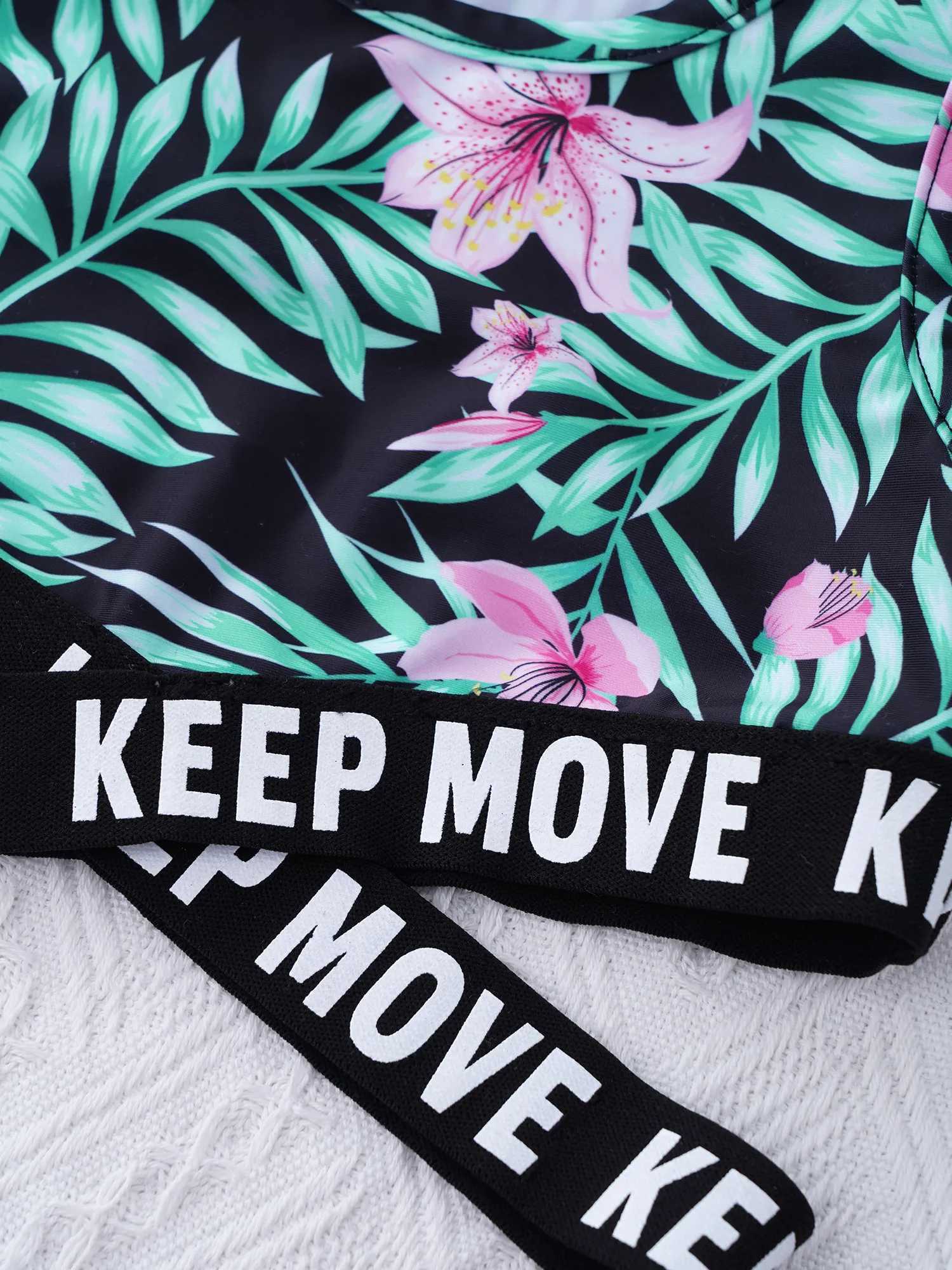 Kids Girls Swimsuit Two Pieces Swimwear Round Neck Sleeveless Cross Sash Crop Tops and Shorts Set Swimming Bathing Suit ClothesW251113