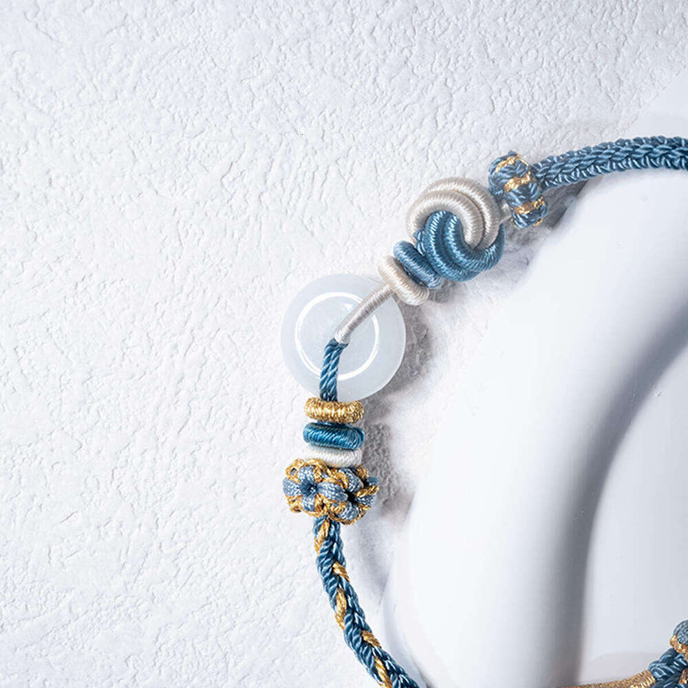 Dunhuang "Oceanic Arrival" Jadeite Cord - Sea-Inspired Green Gemstone Bracelet for Courage & New Horizons, Adjustable Design