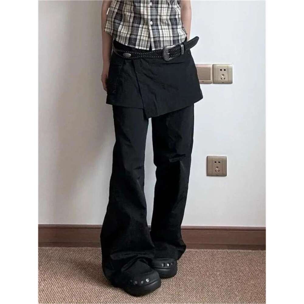 Women Black Gothic Baggy Vintage Y2k Streetwear Oversize Pants Haruku 90S Aesthetic Wide Leg Emo Trousers 2000S Clothes