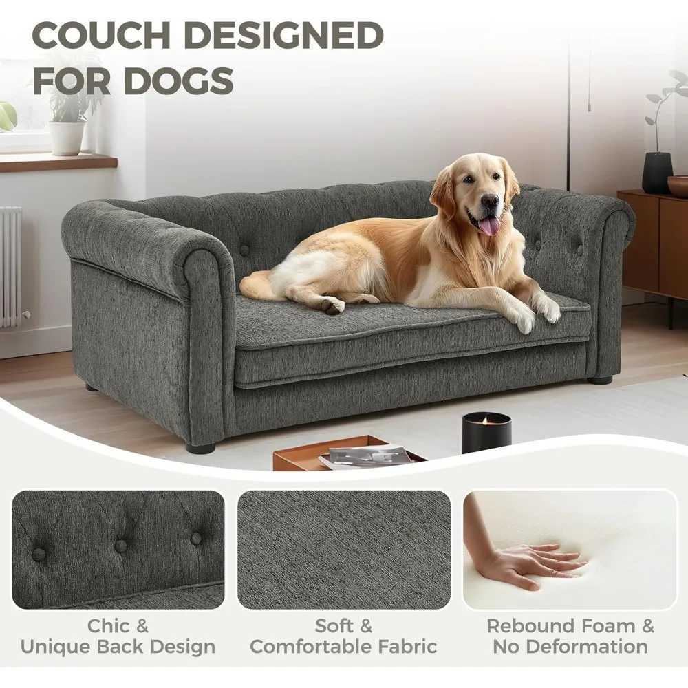 Dog sofa for big dogs up to 60 pounds 31 W memory foam dog sofa with dry cleaning fabric elevator dog sofa bed with L X250412