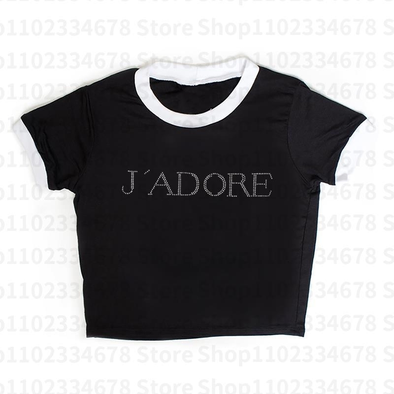 Vintage Punk Rhinestone Letter Gothic Streetwear Short Sleeve T Shirts Y2k Style Tank Top Y2k Style T Shirts Women Summer Tops 250411