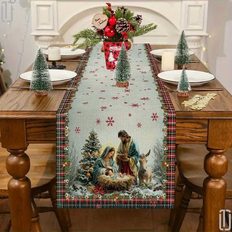 Christmas VIKAMA Christmas Religious Theme Table Flag Church Worship Family Gathering Table Decorations Christmas Party Decorations Y251113