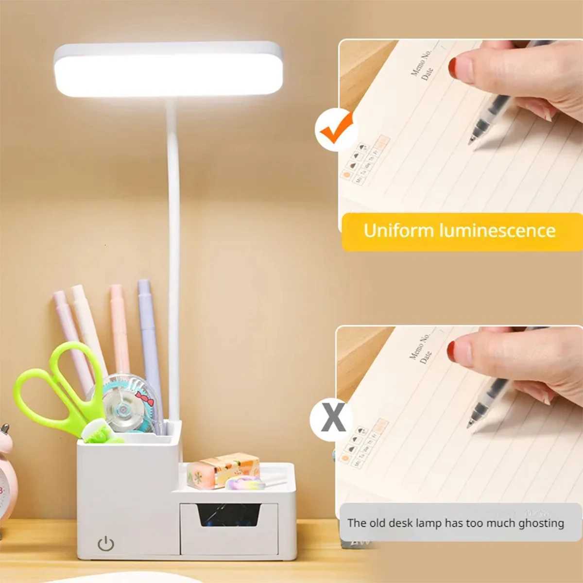 3000XHH Rechargeable Folding LED Touch Dimmable Study USB Reading Light Eye Protection Pen Holder Bedroom Night Light M251114