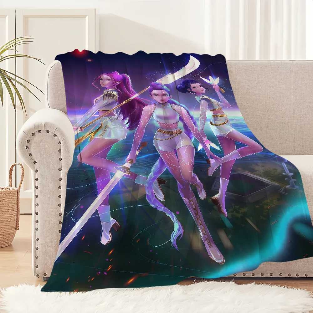 Blanket KPop warm soft Demon plush blanket for sofa living room office bedroom travel Hunters gift Flannel Z251111
