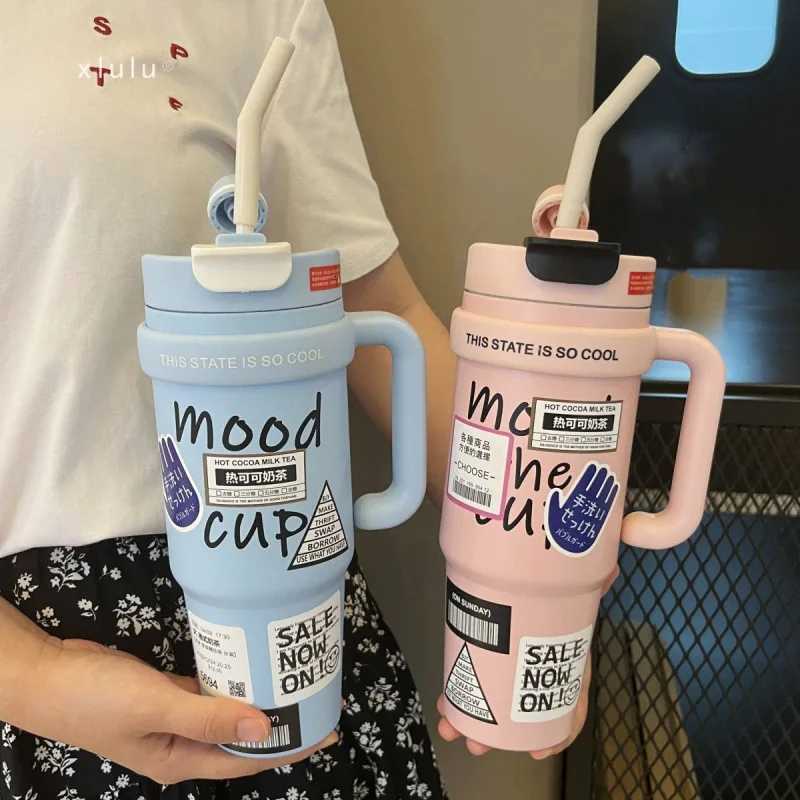 1000ml new water cup thermal insulation and cold preservation Big Mac Bingba cup large capacity stainless steel thermos cup C251114