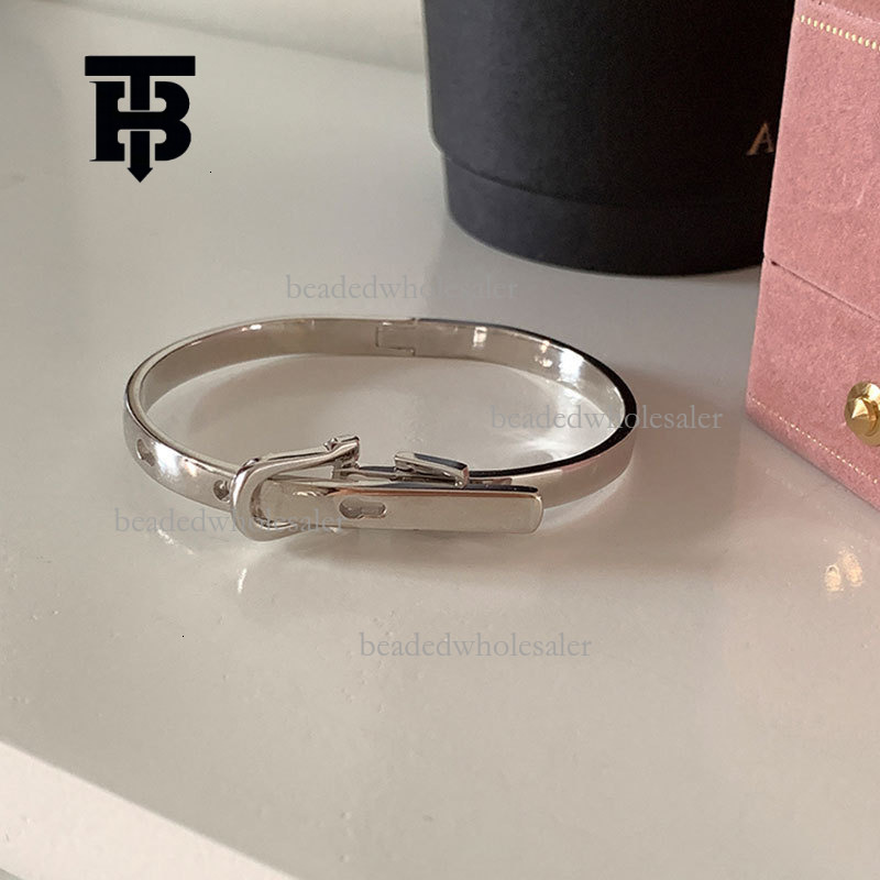 TB BHULAMTE Designer Fashion Unique Bracelet Broken Silver Double Ring Lock Personalized Necklace Luxurious And Versatile Handmade Women's Jewelr