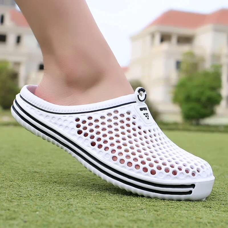 YRZL Mens Sandals Light EVA Summer Casual hot Hole Shoes Clogs hot Lovers Home Garden Outdoor Big Size 45 Male Beach Flat Slippers