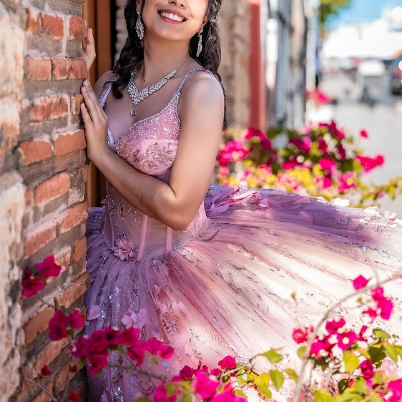 Pink Quinceanera Dresses Off Shoulder Ball Gown Sweet 16 Dress Spaghetti Strap Applique Flower Beads Tull Corset Birthday Party Vestidos 15