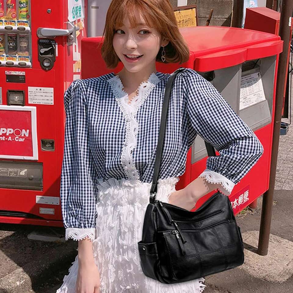 2 Layers Genuine Brand Leather Shoulder Messenger Handbags Designer High Quality Crossbody Bags For Women Sac