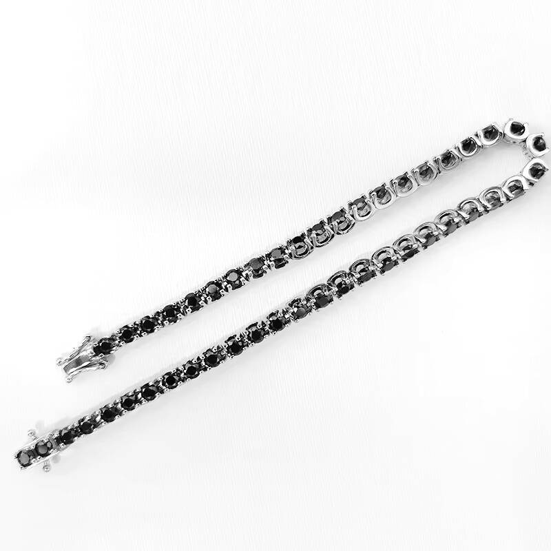 Popular Style Silver 925 Jewelry Tennis Bracelet Moissanite Black Diamond for Party