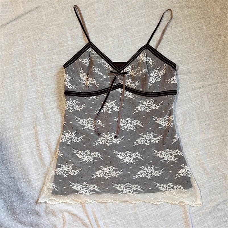 Harajuku Retro Gothic Y2K Emo Girls Camisole Top Sexy Slim Chic Fashion Aesthetic Womens Crop Tops Punk Hip Hop Rock Streetwear 250411