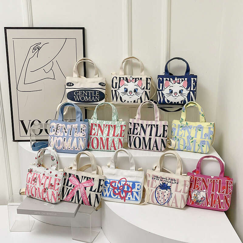 Thai internet celebrity GW letter hand-held small square bag trendy new style fashionable and versatile canvas print single shoulder crossbody coin pu