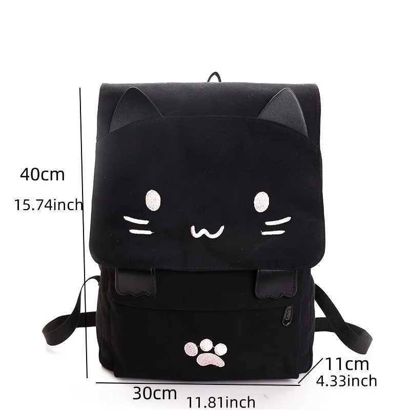 Japanese Stupid Cute 3D Cat Large Capacity Book Bag Girl Cartoon Backpack Womens BackpacksW251113