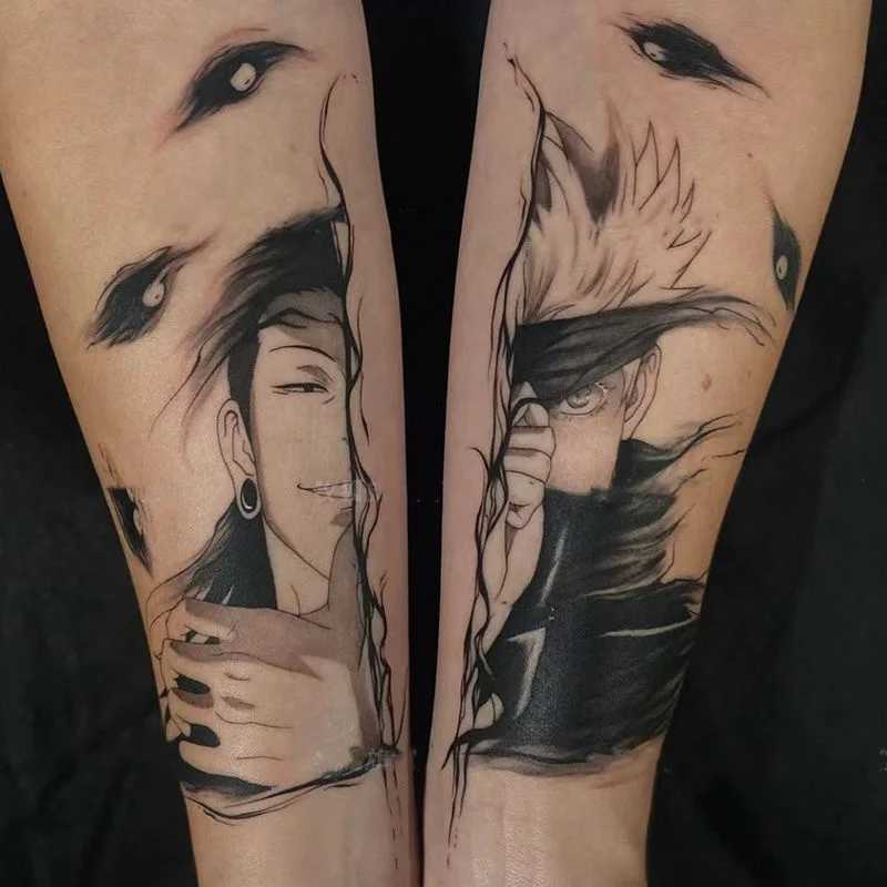 Jujutsu Kaisen Temporary Tattoo Satoru Gojo Cartoon Geto Suguru Waterproof Fake Tattoo Stickers Body Art Transfer TattooXJ25414