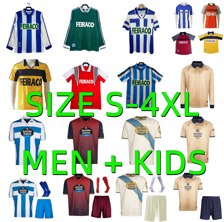 1994 1997 1998 1999 2000 2025 2026 Deportivo de La CoruNa retro soccer jerseys 94 95 99 00 03 04 VALERON MAKAAY YEREMAY bebeto DJALMINHA vintage football shirt Men kids