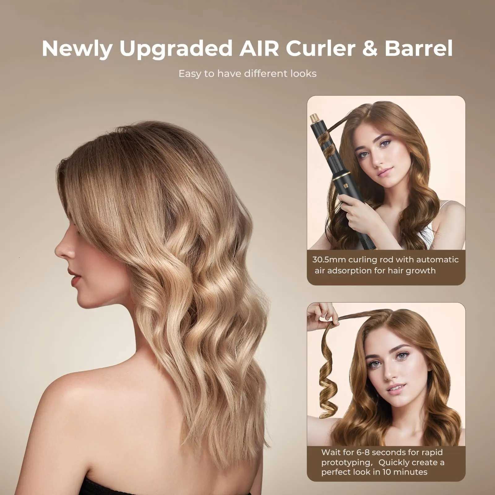 5 in 1 Blow Dryer Brush Hair Dryer Brush Detachable Hot Air Brush Curling Brush Iron Air Curling Wrap Styler Hair Styling ToolsT251114