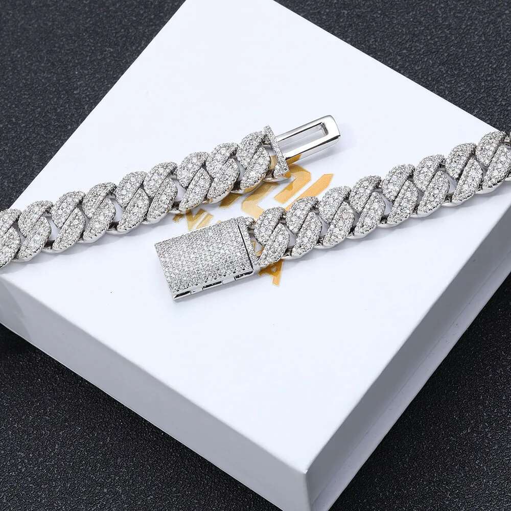 14mm Cuban Link Chain Bracelet Hip Hop Jewelry 18K Gold Plated Brass Zircon Diamond Iced Cuban Bracelet Bangle Men Women Gift