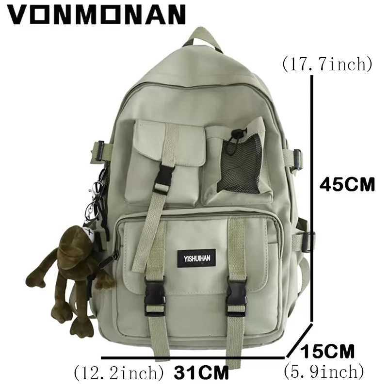 Multiple Pocket Backpack Men Canvas Insert Buckle Designer Bag Teenager Laptop Backpacks Student College School Bags For WomenW251113