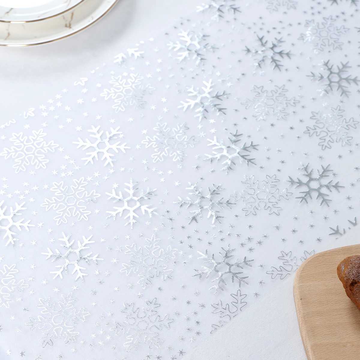 Christmas Christmas Snowflake Table Runner Christmas Decoration for Home 2025 Pendant Xmas Table Flag Ornament Navidad Natal New Year Gift Y251113
