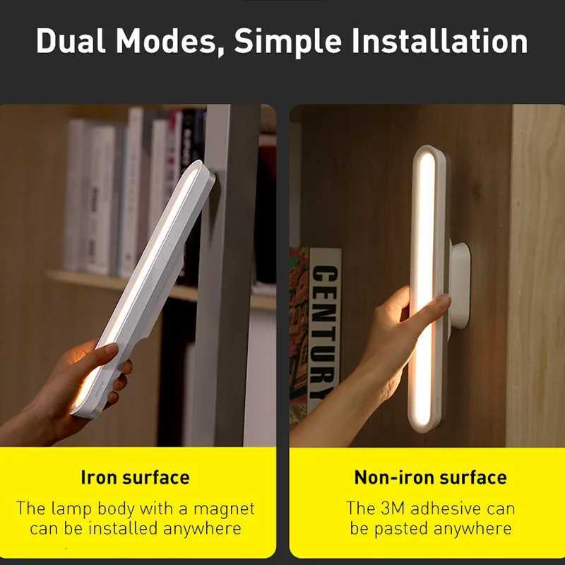 Baseus Desk Lamp Hanging LED Table Lamp Chargeable Stepless Dimming Cabinet Night Light Closet Wardrobe Study Read Lamp M251114