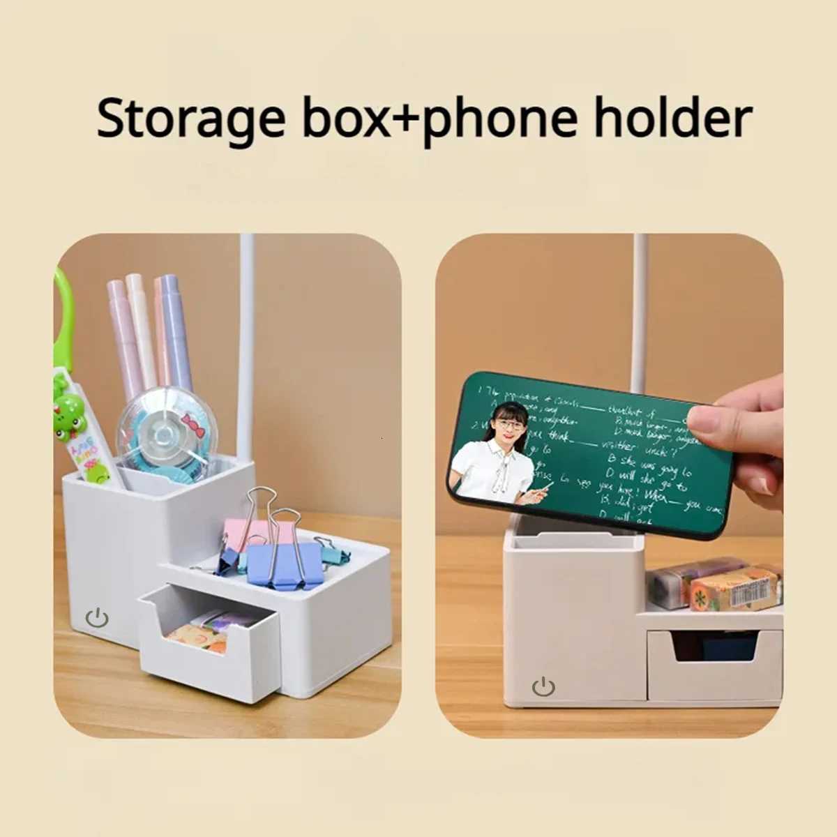 3000XHH Rechargeable Folding LED Touch Dimmable Study USB Reading Light Eye Protection Pen Holder Bedroom Night Light M251114