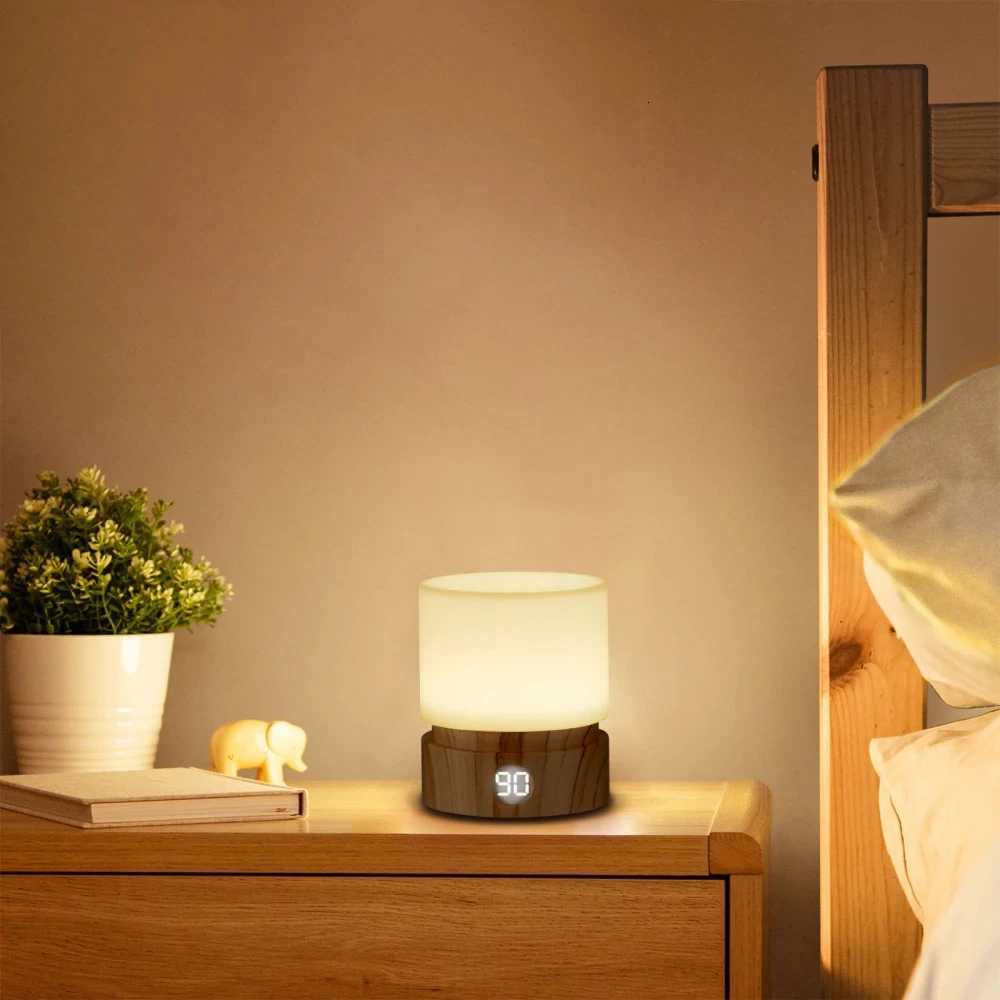 Timer Night Light Dimmable USB Rechargeable Led bedside Breathing nightlight Kids Baby Nursery Adult Sleep Bedromm Desktop Lamp M251114