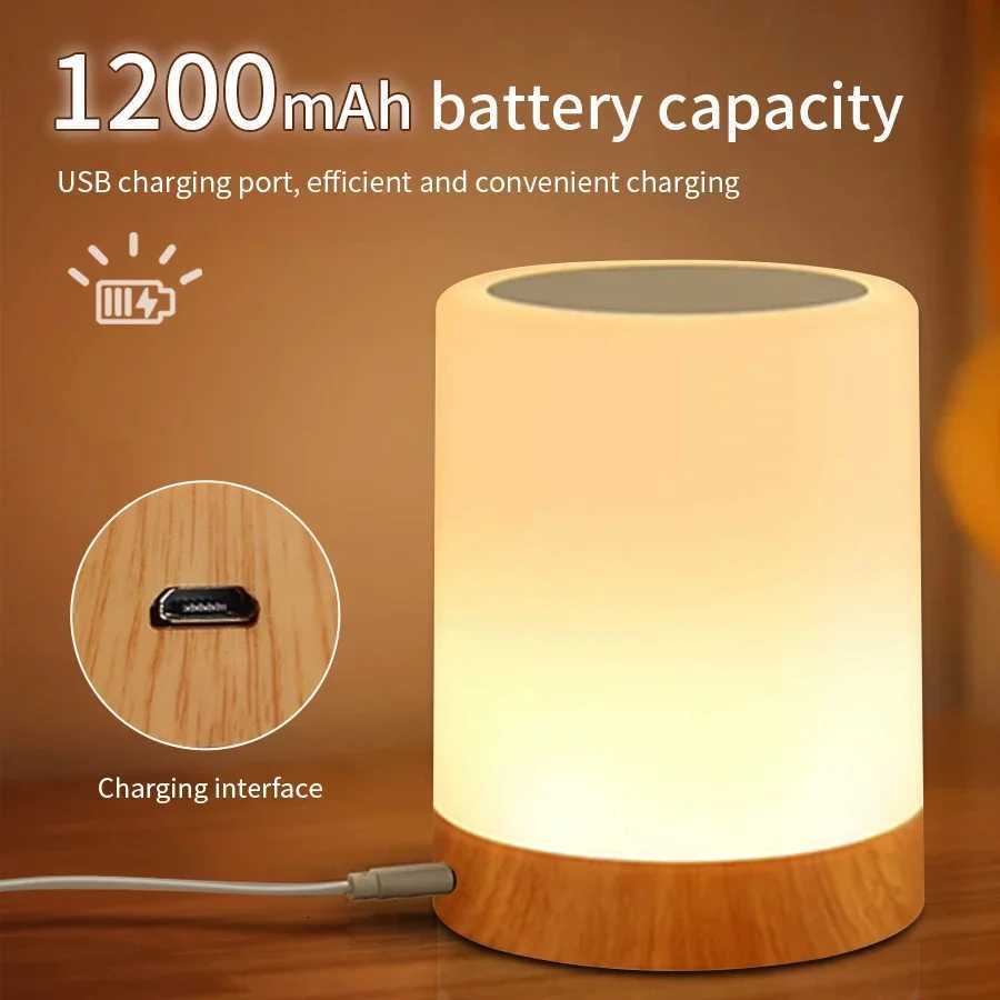 Portable Bedside Table Lamp Room Decoration USB Rechargeable Desk Lamp Desktop Night Light for Kids Gifts Bedroom Camping Light M251114